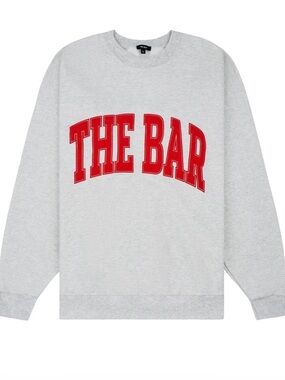 The Bar Crewneck Sweatshirt in Light Gray with Red Logo